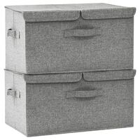 vidaXL Opbergboxen 2 st 50x30x25 cm stof grijs