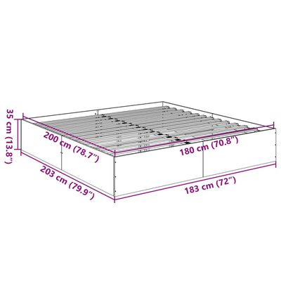 vidaXL Bedframe bewerkt hout gerookt eikenkleurig 180x200 cm