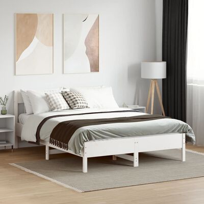 vidaXL Bedframe zonder matras massief grenenhout wit 120x190 cm