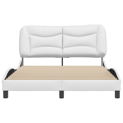 vidaXL Bedframe met hoofdbord kunstleer wit 120x200 cm