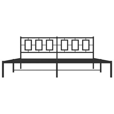 vidaXL Bedframe met hoofdbord metaal zwart 200x200 cm