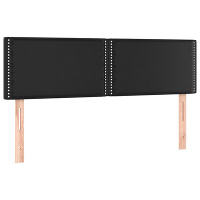 vidaXL Hoofdbord LED 144x5x78/88 cm kunstleer zwart