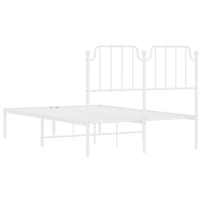 vidaXL Bedframe met hoofdbord metaal wit 120x190 cm