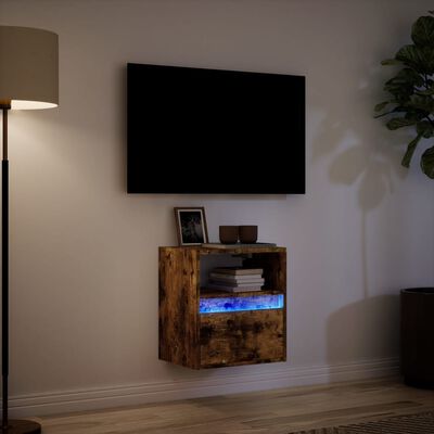 vidaXL Tv-wandmeubel met LED-verlichting 41x31x45 cm gerookt eiken