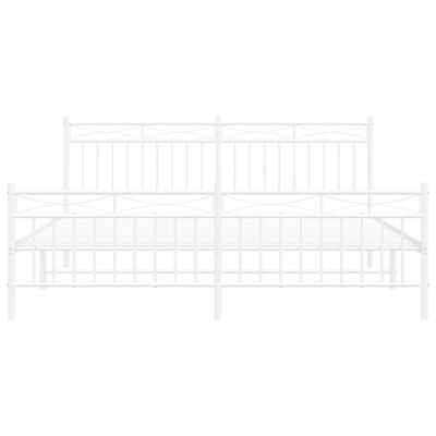 vidaXL Bedframe met hoofd- en voeteneinde metaal wit 180x200 cm