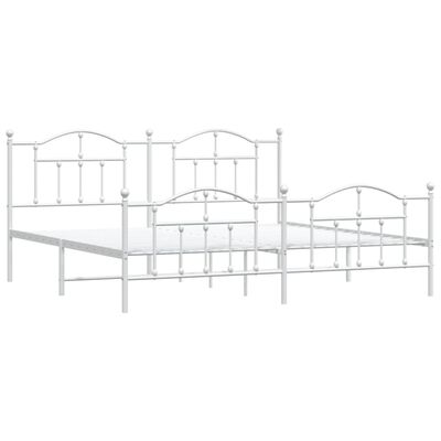 vidaXL Bedframe met hoofd- en voeteneinde metaal wit 200x200 cm