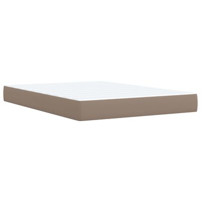 vidaXL Boxspring met matras kunstleer cappuccinokleurig 140x200 cm