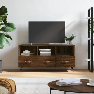 vidaXL Tv-meubel 102x36x50 cm bewerkt hout bruin eikenkleur