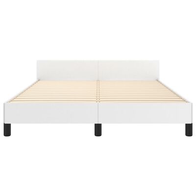 vidaXL Bedframe met hoofdbord kunstleer wit 140x190 cm