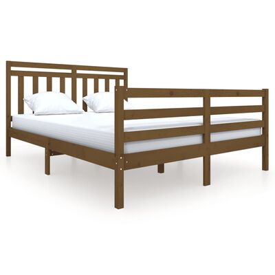 vidaXL Bedframe massief hout honingbruin 160x200 cm