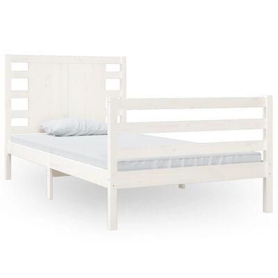 vidaXL Bedframe zonder matras massief grenenhout wit 90x200 cm