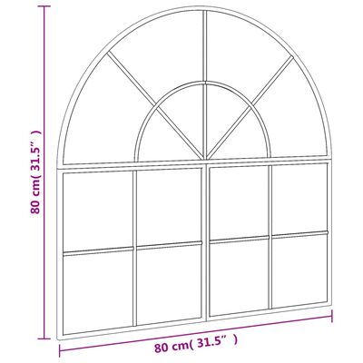 vidaXL Wandspiegel boog 80x80 cm ijzer zwart