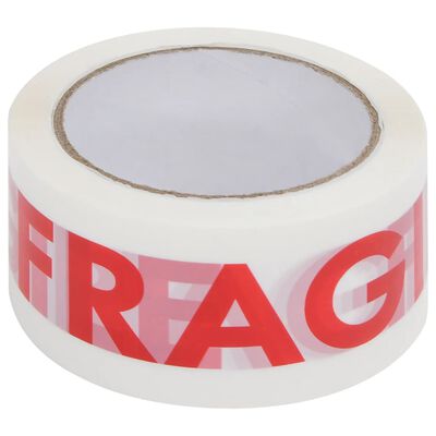 vidaXL Verpakkingstapes 36 st met FRAGILE-print 48 mm x 66 m wit