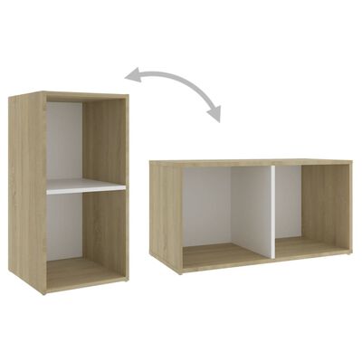 vidaXL Tv-meubelen 2 st 72x35x36,5 cm bewerkt hout wit sonoma eiken