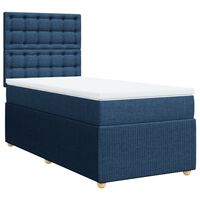 vidaXL Boxspring met matras stof blauw 80x200 cm