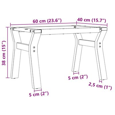 vidaXL Salontafelpoten Y-frame 60x40x38 cm gietijzer