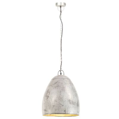 vidaXL Hanglamp industrieel rond 25 W E27 42 cm zilverkleurig