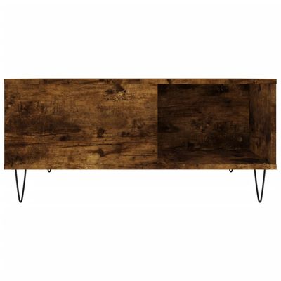 vidaXL Salontafel 80x80x36,5 cm bewerkt hout gerookt eikenkleurig