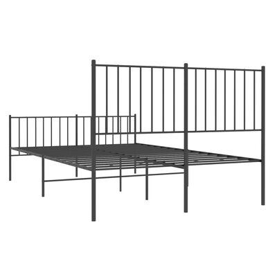 vidaXL Bedframe met hoofd- en voeteneinde metaal zwart 120x190 cm