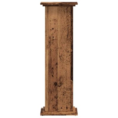 vidaXL Plantenstandaard 33x33x100 cm bewerkt hout oud houtkleurig