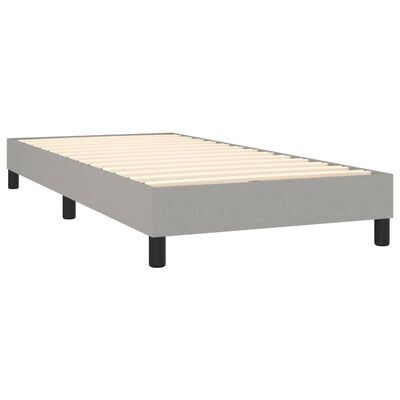 vidaXL Boxspring met matras stof lichtgrijs 100x200 cm