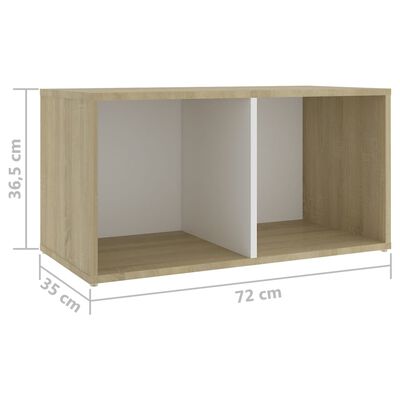 vidaXL Tv-meubelen 2 st 72x35x36,5 cm bewerkt hout wit sonoma eiken