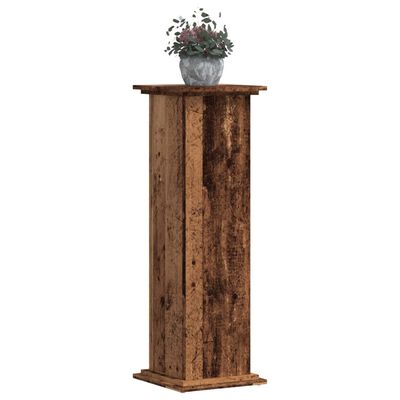 vidaXL Plantenstandaard 33x33x100 cm bewerkt hout oud houtkleurig