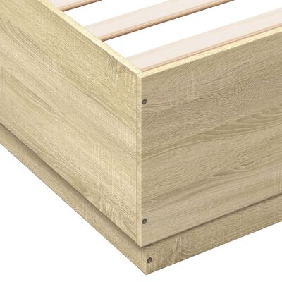 vidaXL Bedframe bewerkt hout sonoma eikenkleurig 180x200 cm