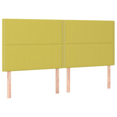 vidaXL Hoofdbord LED 160x5x118/128 cm stof groen