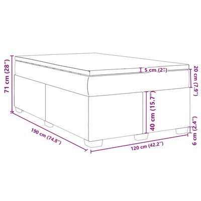 vidaXL Boxspring met matras kunstleer zwart 120x190 cm