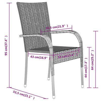 vidaXL 9-delige Tuinset zwart