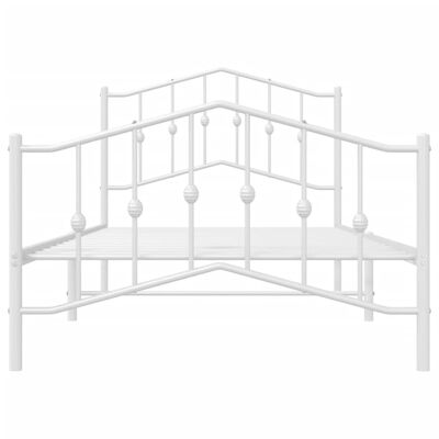 vidaXL Bedframe met hoofd- en voeteneinde metaal wit 100x190 cm