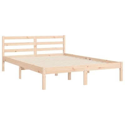 vidaXL Bedframe met hoofdbord massief hout 120x200 cm