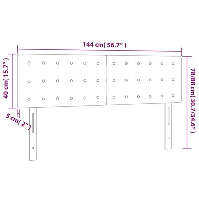 vidaXL Hoofdbord LED 144x5x78/88 cm stof zwart