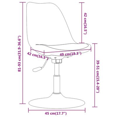 vidaXL Eetkamerstoelen 4 st draaibaar stof crèmekleurig