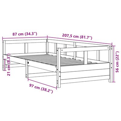 vidaXL Slaapbank zonder matras 80x200 cm massief grenenhout wit