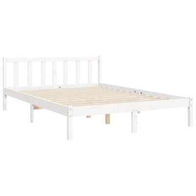 vidaXL Bedframe met hoofdbord massief hout wit