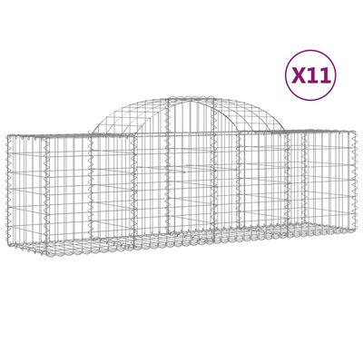 vidaXL Schanskorven 11 st gewelfd 200x50x60/80 cm gegalvaniseerd ijzer