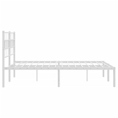 vidaXL Bedframe met hoofdbord metaal wit 140x190 cm