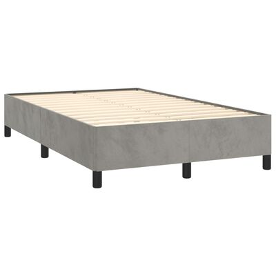 vidaXL Bedframe fluweel lichtgrijs 120x200 cm