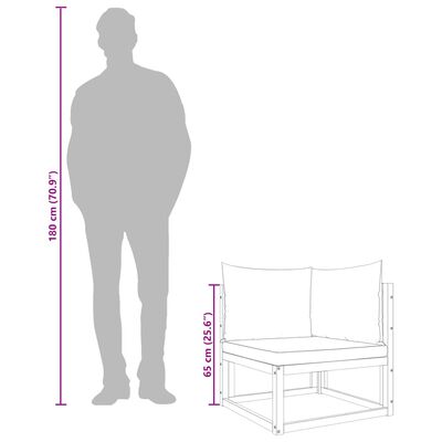 vidaXL 9-delige Loungeset met kussens massief acaciahout