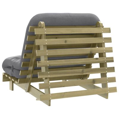 vidaXL Futon slaapbank met matras 80x206x11 cm geïmpregneerd hout