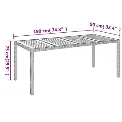 vidaXL 7-delige Tuinset met kussens poly rattan grijs