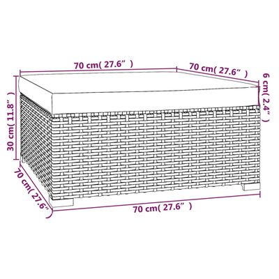 vidaXL 8-delige Loungeset met kussens poly rattan bruin