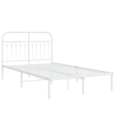 vidaXL Bedframe met hoofdbord metaal wit 120x190 cm