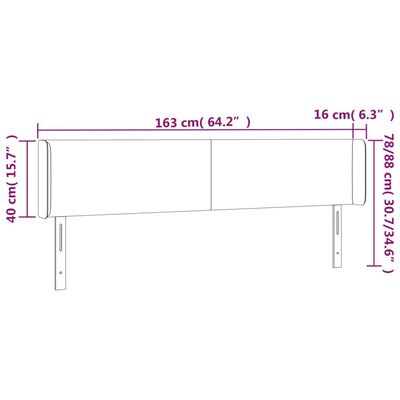 vidaXL Hoofdbord LED 163x16x78/88 cm kunstleer wit