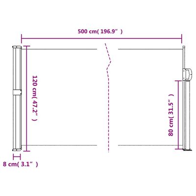 vidaXL Windscherm uittrekbaar 120x500 cm antracietkleurig