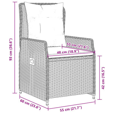 vidaXL 9-delige Tuinset poly rattan zwart