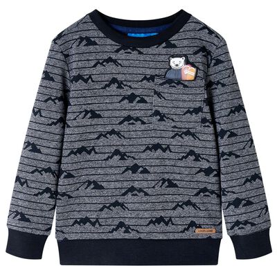 Kindertrui 128 gemêleerd marineblauw