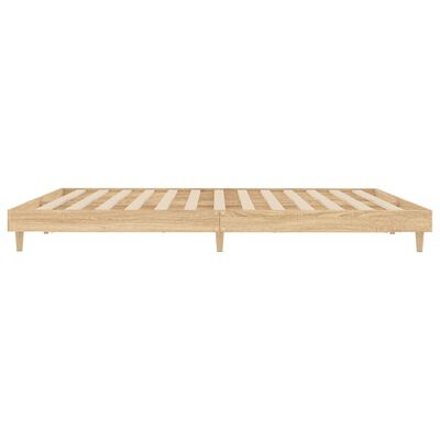 vidaXL Bedframe bewerkt hout sonoma eikenkleurig 200x200 cm